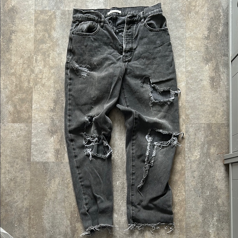 Distressed Black Jeans